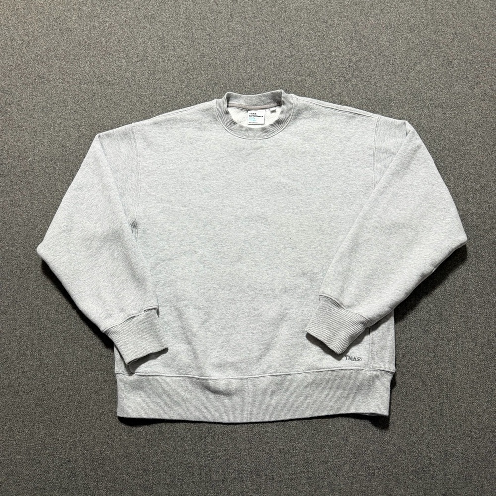 TNA Cozy Sweatfleece Boyfriend Fit Crewneck Sweatshirt Oversized Womens XS Gray